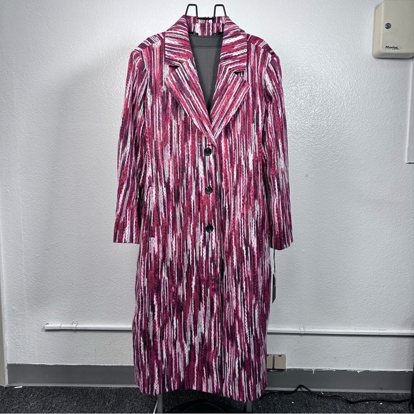 Kathy Ireland | Beautiful Women Duster Coat, Pink Multi - Picture 1 of 10